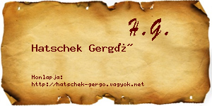 Hatschek Gergő névjegykártya